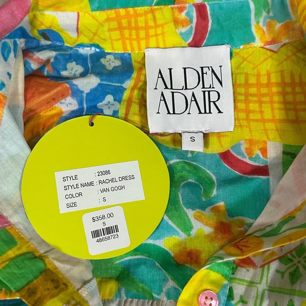 NWT Alden Adair Rachel Van Gogh Maxi Dress Colorful Multi Summer Size Small - Picture 4 of 4